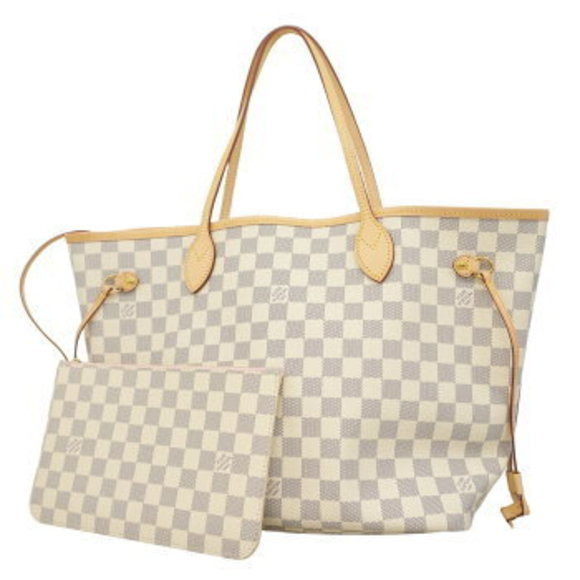 Louis Vuitton Azur White Neverfull Tote Bag White Rose Pink Ballerine - Picture 1 of 9